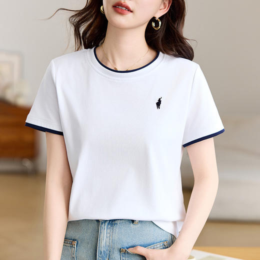 百媚生 棉质正肩短袖T恤S82520035 商品图1