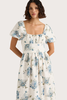 Faithfull The Brand - Dalia Midi Dress - Cecile Floral - Pale Blue - 女装 - 连身裙 - 淡蓝色 商品缩略图5