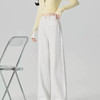 洛诗琳34515春季新款清新百搭高腰显瘦白色阔腿牛仔裤女25231 商品缩略图2