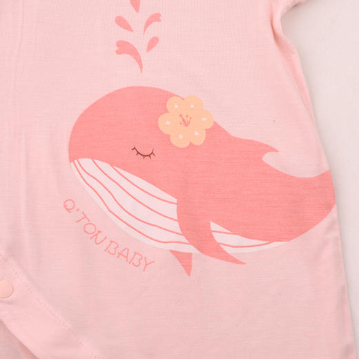 棉果果夏季女童舒适柔软哈衣爬服防蚊5A抗菌莫代尔偏襟连体衣M221720425208 商品图4