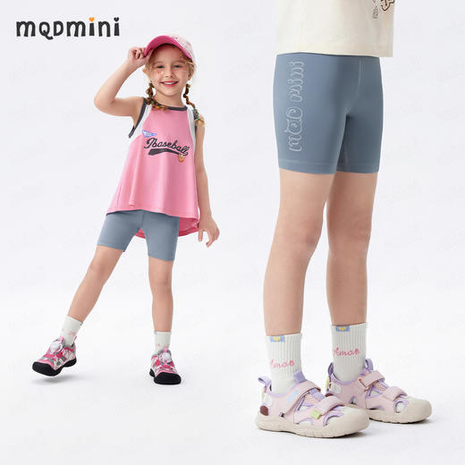 【UPF50+】【90-140】【MQDmini】女童夏款速干纯色五分骑行裤打底裤短裤裤子 商品图0
