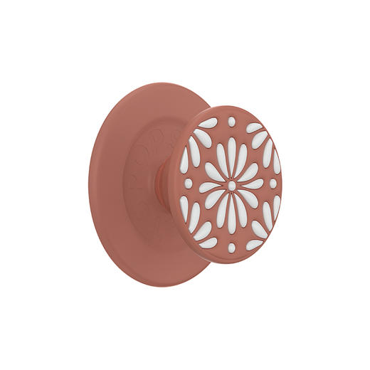 【绿洲物语】花陶·棕·MagSafe圆啪嗒 MAGSAFE磁吸手机气囊支架 Round圆啪嗒系列 棕色 植物花卉 商品图0