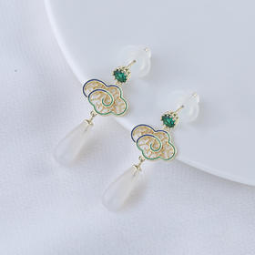 【宏艺珠宝】​玉坠云纹·银s925耳饰