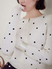 Even Vintage| 优质羊绒棉混纺 简约百搭圆领波点刺绣针织开衫 商品缩略图4