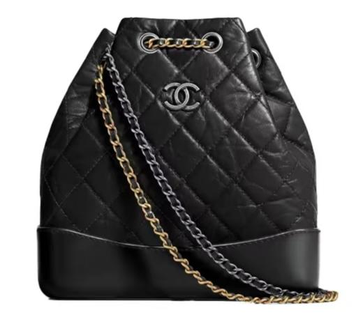 CHANEL香奈儿 Gabrielle流浪 Logo鸳鸯链条 牛皮 背包双肩包 小号 女款 黑色 芯片款 商品图0