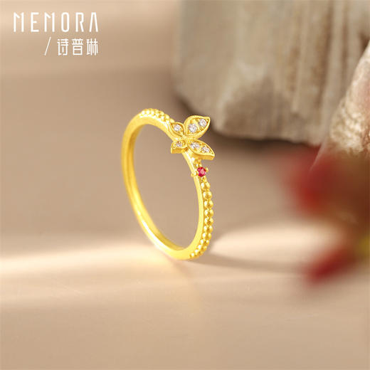 【新品首发】时光金致 黄金戒指 足金钻石戒指女士礼物MEMORA诗普琳LR448004 商品图12