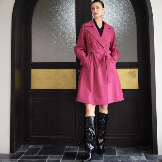 洛诗琳34337春季新款简约复古风双腰带设计感风衣外套女927 商品图0