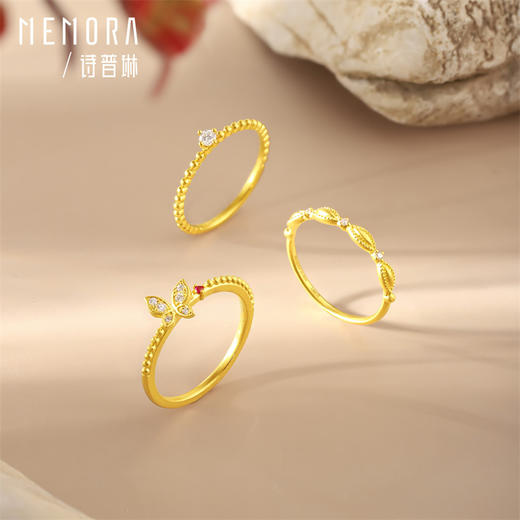 【新品首发】时光金致 黄金戒指 足金钻石戒指女士礼物MEMORA诗普琳LR448004 商品图13