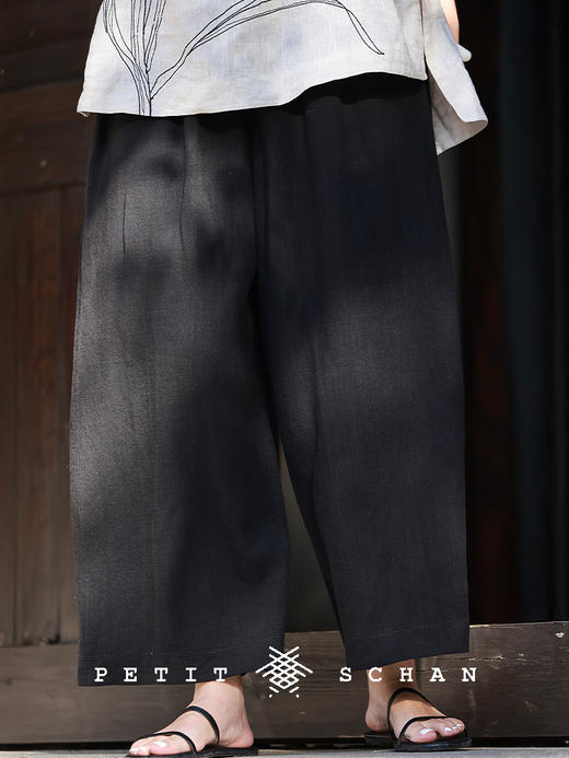 PETIT SCHAN小闪 CLO#782 wrapped like a cloud 如云裹身 亚麻莱赛尔松紧腰百搭打底裤直筒裤 商品图2