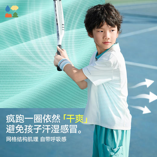 【防晒速干运动POLO衫】森林棠25夏款儿童吸湿透气撞色网球T恤上衣40322545 商品图2