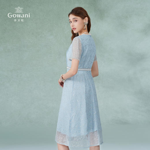 乔万尼连衣裙新款法式经典款小个子气质收腰蕾丝DF2E423 商品图4