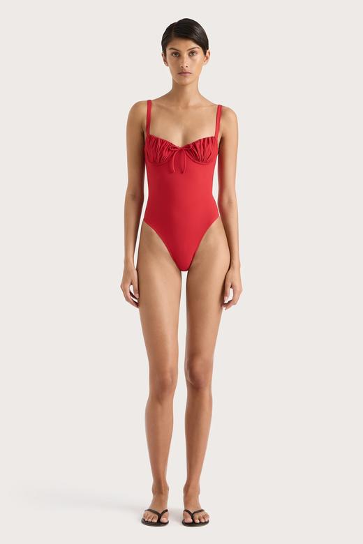 Faithfull The Brand - Dinard One Piece - Red - 女装 - 连体泳衣 - 红色 商品图1