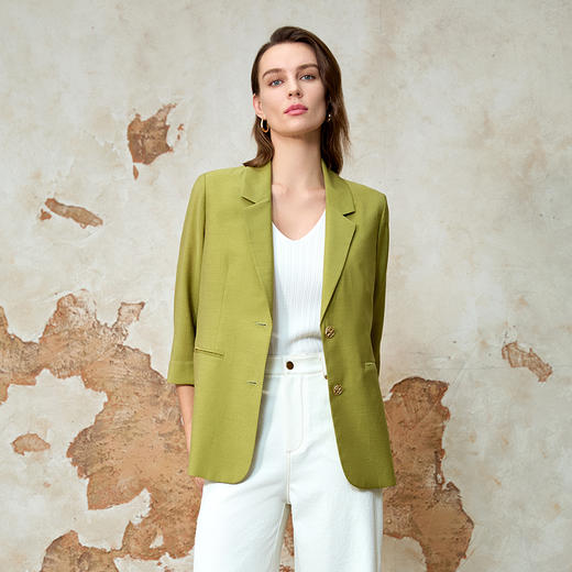 EITIE爱特爱极简纯色通勤显瘦西装外套2025夏季新款8203907 商品图7