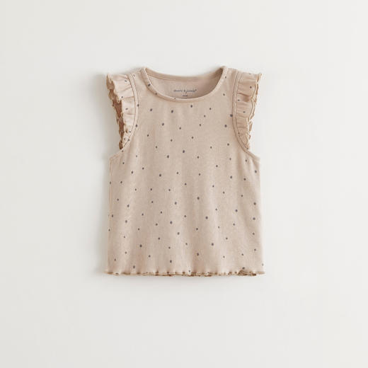 马克珍妮女童满底碎花花边背心 宝宝无袖T恤2025年夏装新款550750 商品图2