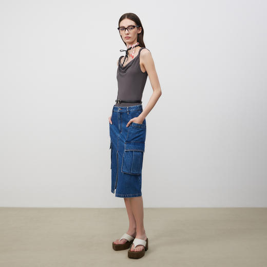 lost in echo2025春夏新款莫代尔扭结吊带紧身透气连体背心上衣女 商品图3