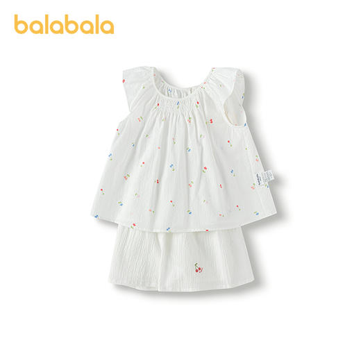 巴拉巴拉女童装短袖套装碎花衬衫两件套2025夏装新款 商品图4