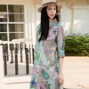 谜底花色连衣裙七分袖女2025夏款度假风原创印花衬衫裙256ML6229 商品缩略图1