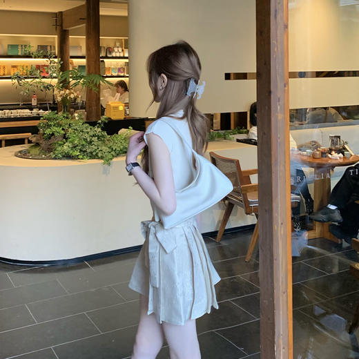 西遇新中式盘扣上衣套装女夏季新款提花系带百褶裙两件套SS050505/SS050506 商品图4