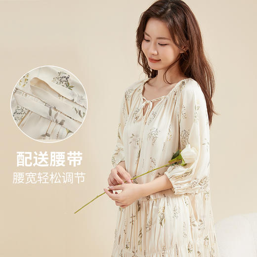 贝佳人新款法式浪漫舒适睡衣宽松长款居家家居服BW522505 商品图3