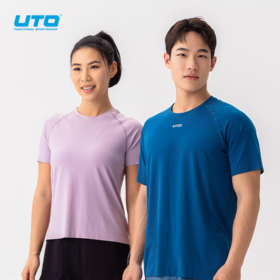 UTO/悠途向氢男女Coolmax运动短袖圆领吸汗运动户外快干休闲半袖