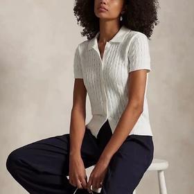 2025新款拉夫Polo翻领短袖小麻花针织衫!