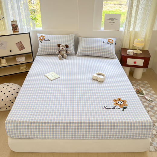 2025春夏色织水洗棉单品床笠、夏被 软糯柔韧耐磨透气全棉床笠三件套 商品图10