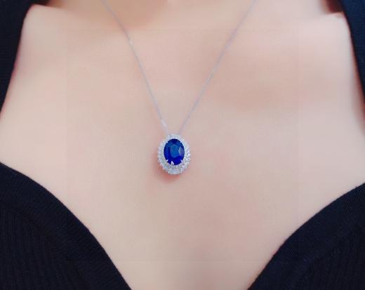 4.25ct刻面蓝宝石戒指吊坠 商品图4