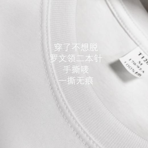岸纾 100%新疆长绒棉 双面液氨丝光短袖圆领T恤190克男款 T1205 商品图2