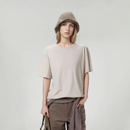 ROMI STUDIO【夏日B备】百搭纯色简约透气圆领休闲短袖t恤 T3439 商品图1