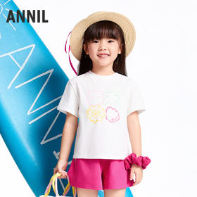 【实体店同款】女童圆领短袖针织衫夏季新款安奈儿童装XG521694
