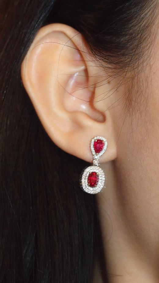 1.78ct刻面红宝石耳坠 商品图4