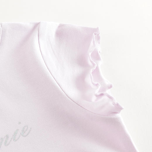 马克珍妮女童莫代尔花边字母短袖T恤 儿童上衣2025夏装新款550682 商品图3