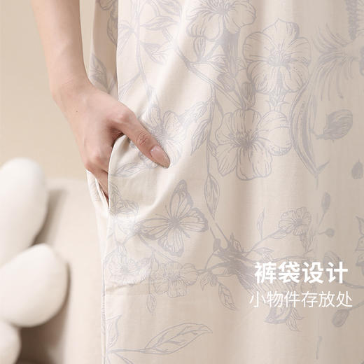贝佳人新款棉家居服睡裙舒适花鸟印花短袖连衣裙睡衣女BW522503 商品图2