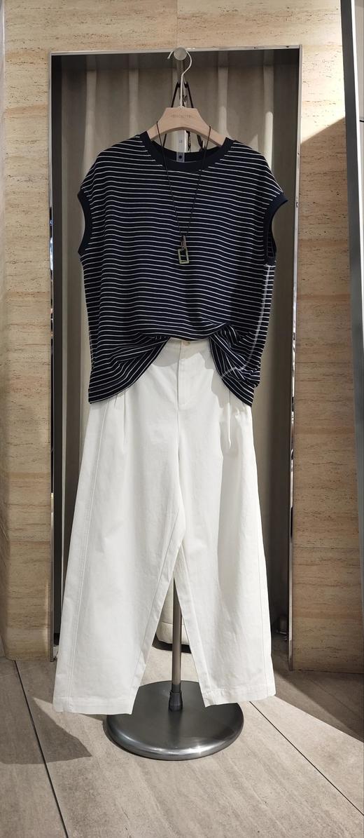 堓上  慵懒宽松通勤条纹T恤 商品图0