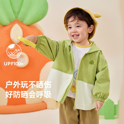 【秋季清促】UPF70+嘟嘟家儿童防晒连帽外套春装男童拉链上衣春季洋气婴儿童装 商品图2