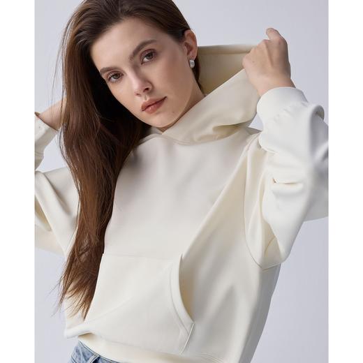 PRIMECORE 莫代尔混纺连帽卫衣运动长袖纯色百搭休闲通勤 商品图1