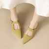 【预售5天】柔软羊皮优雅珍珠舒适粗跟，全皮尖头包头后空凉鞋女穆勒拖鞋YS&1662 商品缩略图3