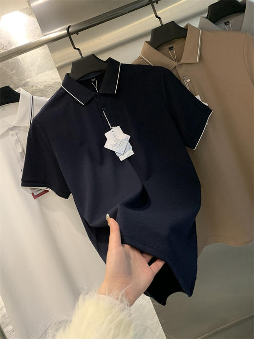 设计师线!7A级抗菌！桑禅丝+莱赛尔混纺！珠地网眼短袖针织POLO衫男款！ 商品图5