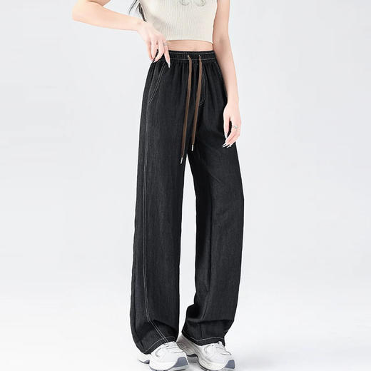 馥迦春夏仿牛仔假门襟阔腿裤 商品图1