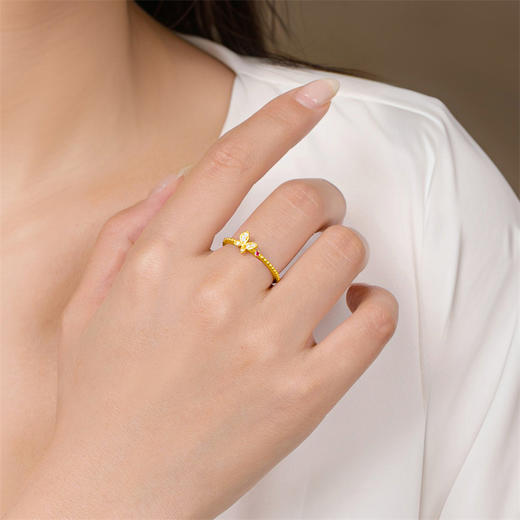 【新品首发】时光金致 黄金戒指 足金钻石戒指女士礼物MEMORA诗普琳LR448004 商品图5