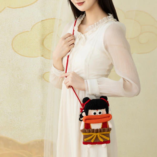 苏苏姐家哪吒蛋袋手机包手工DIY钩针编织4股棉自制毛线团材料包 商品图1