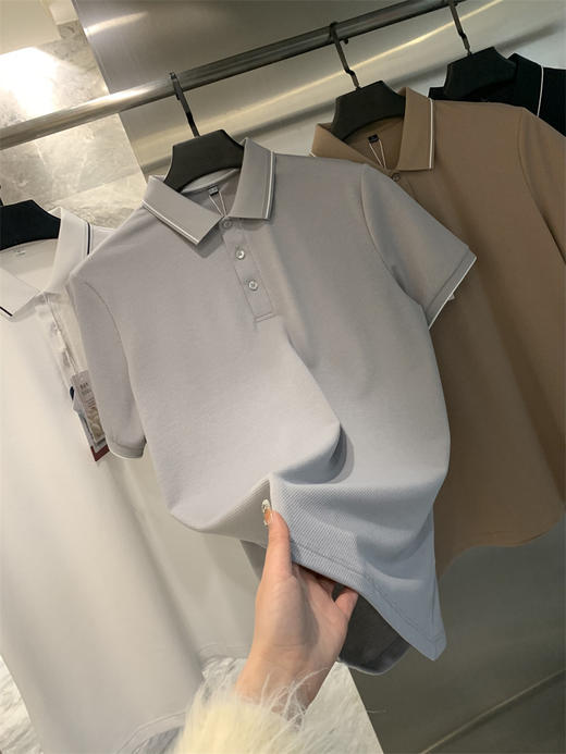 设计师线!7A级抗菌！桑禅丝+莱赛尔混纺！珠地网眼短袖针织POLO衫男款！ 商品图6