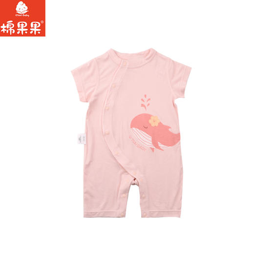 棉果果夏季女童舒适柔软哈衣爬服防蚊5A抗菌莫代尔偏襟连体衣M221720425208 商品图1