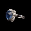 独角鹿西洋古董 20世纪欧洲出品铂金镶嵌斯里兰卡无烧蓝宝石及钻石戒指 商品缩略图1