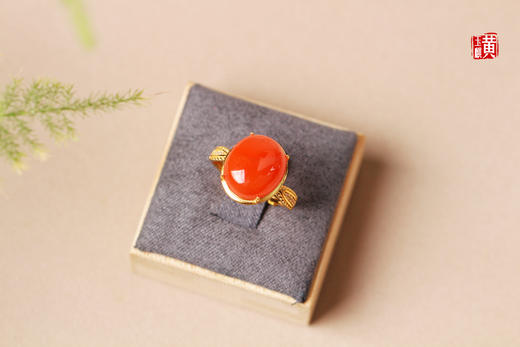 南红戒指【瑜璟】，925银镶 商品图1