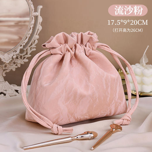 【法式高颜值经典收纳包】随身流沙ins新款 化妆品大容量束口便携懒人包 国庆出行好物 商品图6