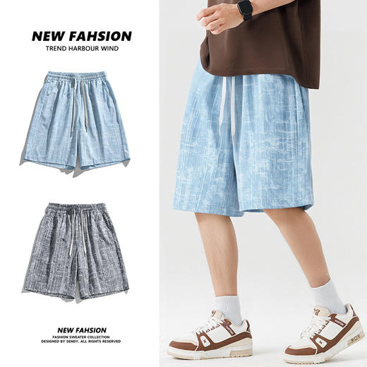 【DSL】大依优型大码短裤五分裤大号裤子弹力透气加肥加大夏季松紧腰宽松运动沙滩裤 商品图2