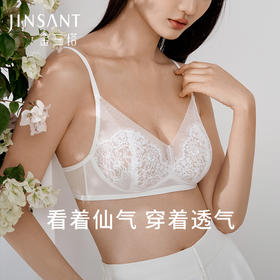 金三塔桑蚕丝内里性感蕾丝无钢圈文胸透气舒适亲肤内衣女春夏新品（限价款）  NZFFB301