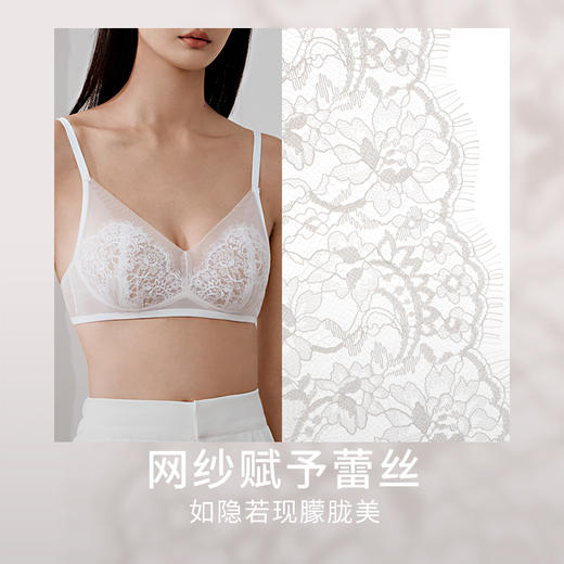金三塔桑蚕丝内里性感蕾丝无钢圈文胸透气舒适亲肤内衣女春夏新品（限价款）  NZFFB301 商品图2