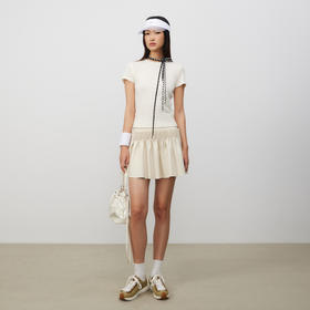 lost in echo2025春夏新款时尚拷边撞色圆领修身显瘦短袖T恤内搭